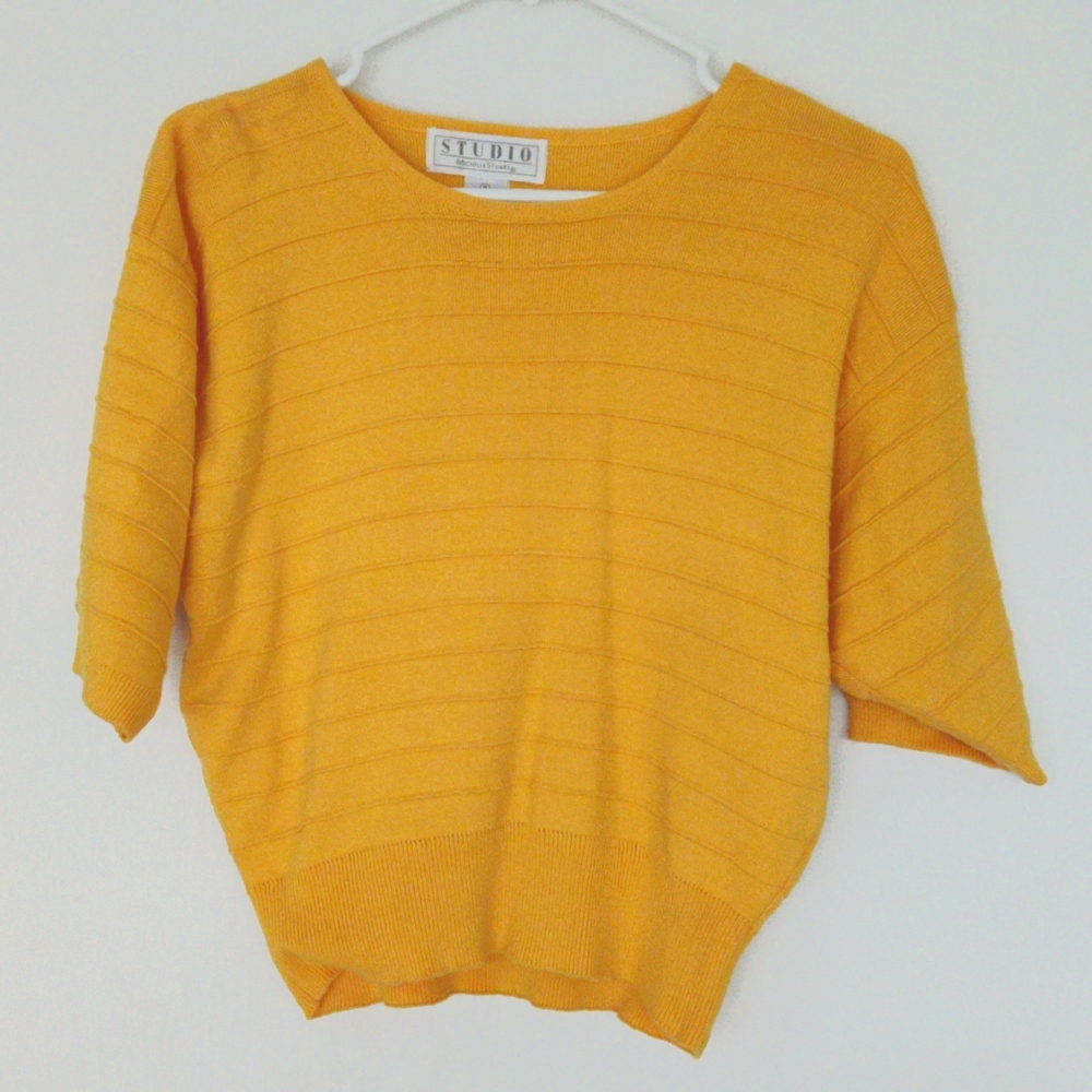 Vintage yellow off shoulder shirt